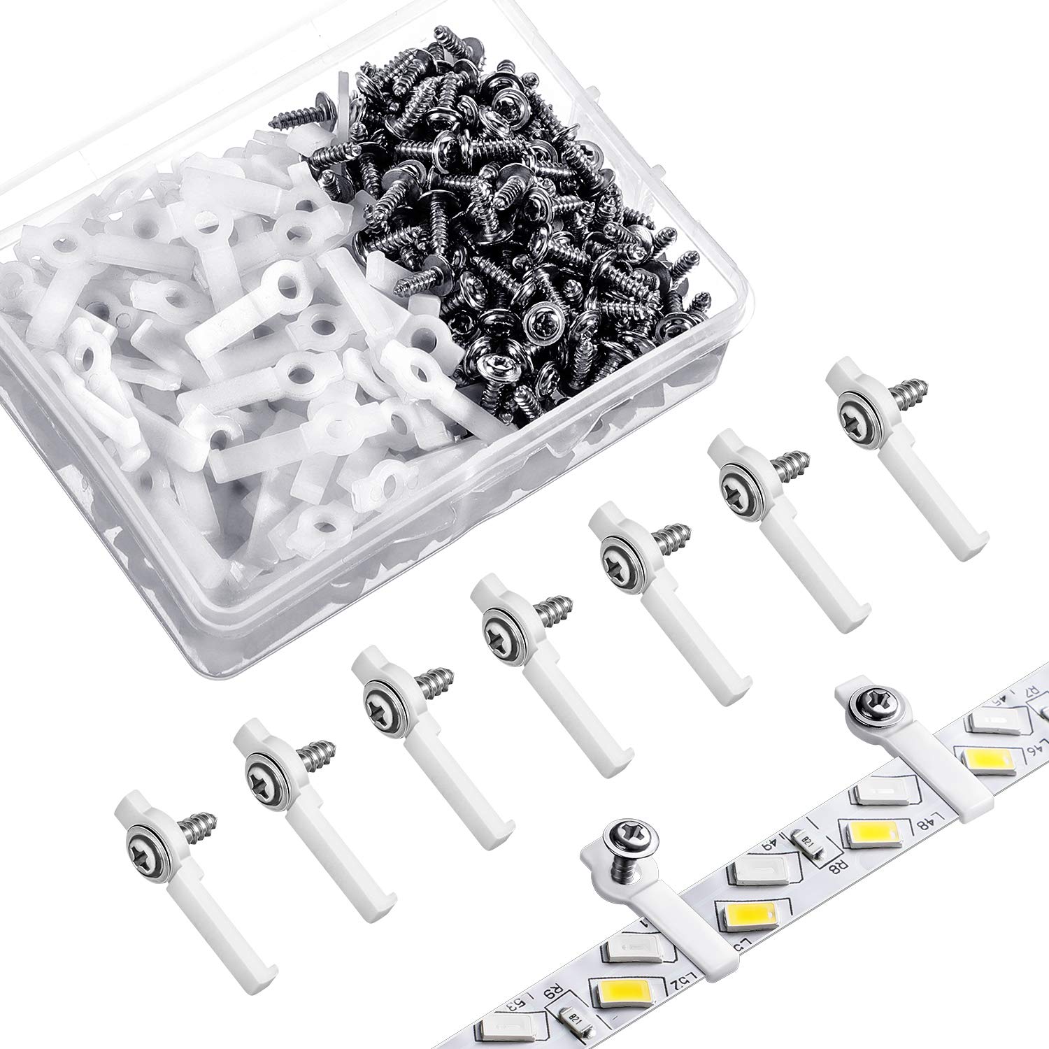 Mudder 300 Pieces Strip Light Mounting Brackets, LED Strips Lights